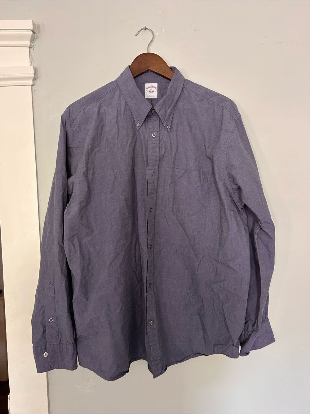 Men's BROOKS BROTHERS Blue Long Sleeve‎ Shirt Size XL